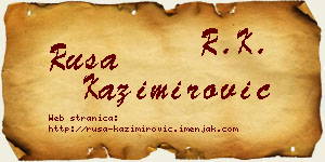 Rusa Kazimirović vizit kartica